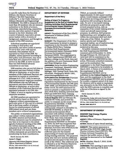 Federal Register Notice of Intent (FR Doc. 2022-01986)